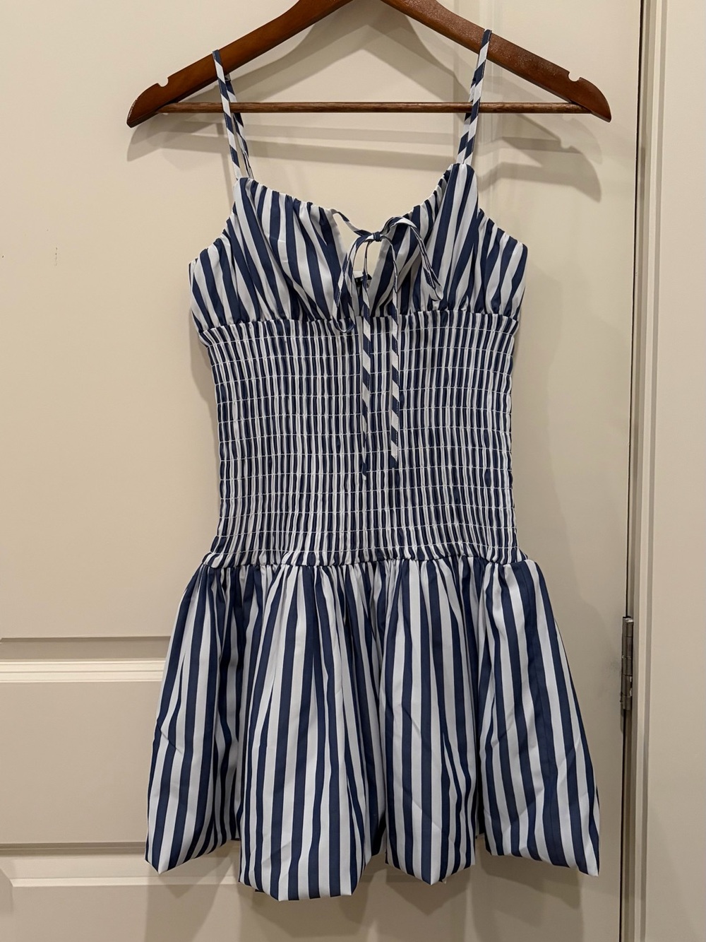 Gianni Bini white and navy striped mini dresser
